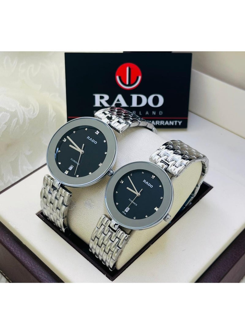 Elegant steel women's and men's wristwatch